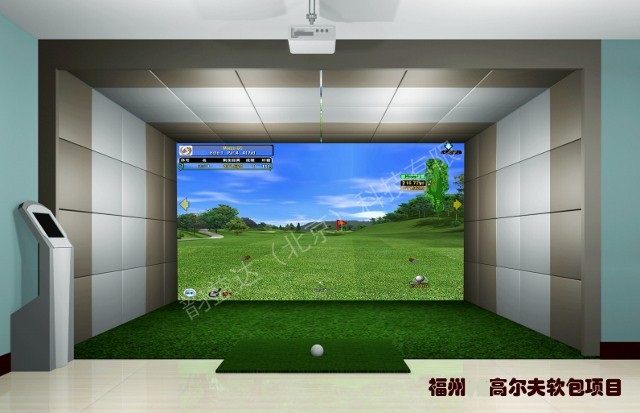 福建厦门室内高尔夫安装案例 安装在私人住宅内供应客户进行高尔夫练习和比