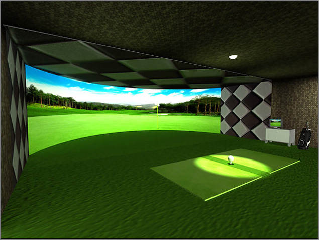 直屏室内高尔夫设备安装 这款模拟系统配置高 检测准确是球员都在使用的模拟