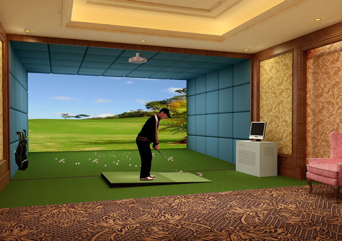 成都高尔夫模拟器软件内高清画面 让选手打高尔夫球数据体现更详细 更专业