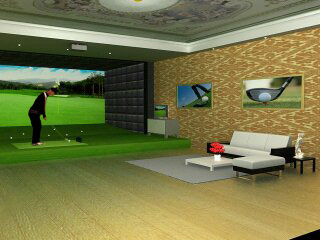 海南室内高尔夫模拟器 内置挥杆推杆进洞赛比杆赛推杆赛练习场等软件功能