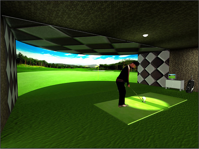 高速摄像室内高尔夫模拟器 高清球场软件训练系