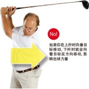 室内高尔夫系统3个动作来确保避免重心反向转移 双手保持远离头部